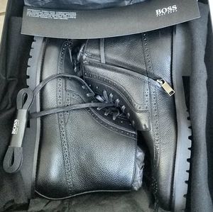 HUGO BOSS Men's Edenlug ZIP And Tie Leather 8 Classy Goth New in Box